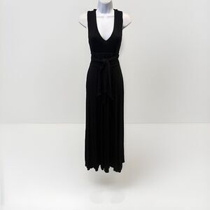Vanessa Virginia Anthropologie Black Jersey Capuchina Maxi Dress XSP
